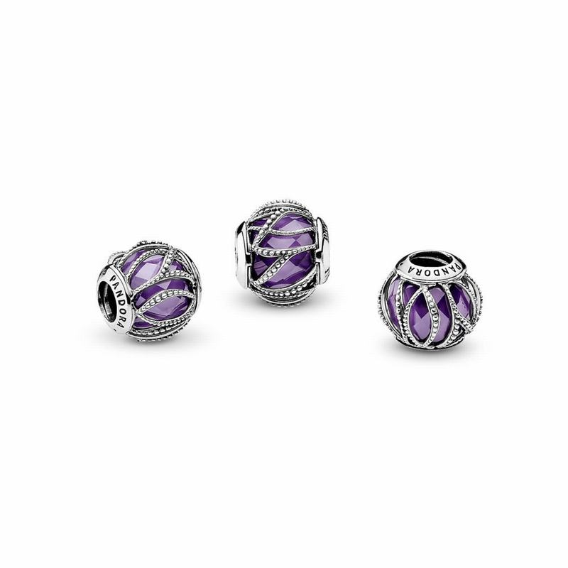 Pandora Intertwining Radiance Charm - Sterling Silver/Purple/Cubic Zirconia - Canada | EZ6245NW